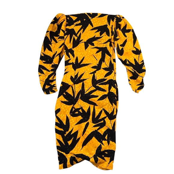 Flora Kung Abstract Silk Special Edition 80’s Vintage Wrap Dress Sz 6 - Picture 11 of 11